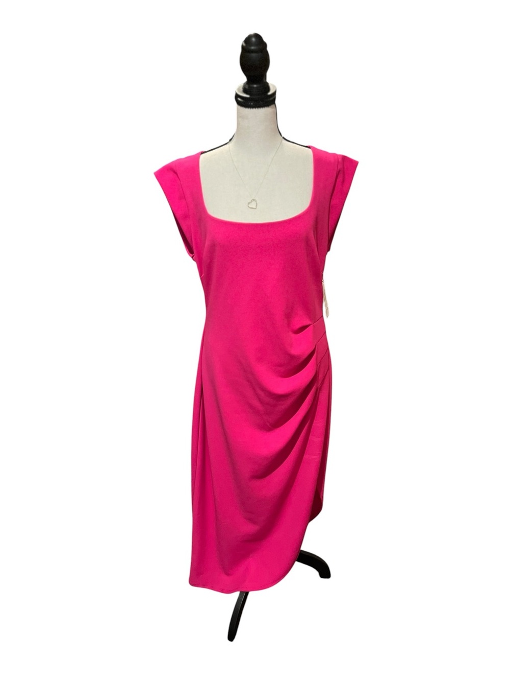 Premier Hot Pink Draped Midi Dress
